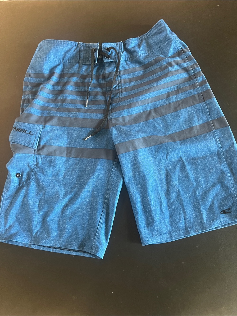 O'Neill Navy and Dark Blue Striped Swim Shorts